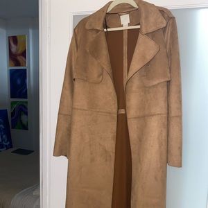 Suede brown trench coat